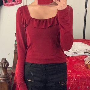 Red Ruffle Top